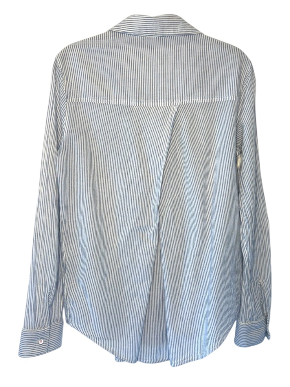 Size S Splendid Blue and White Striped 100% Cotton Button-Down Shirt - Picture 2 of 6